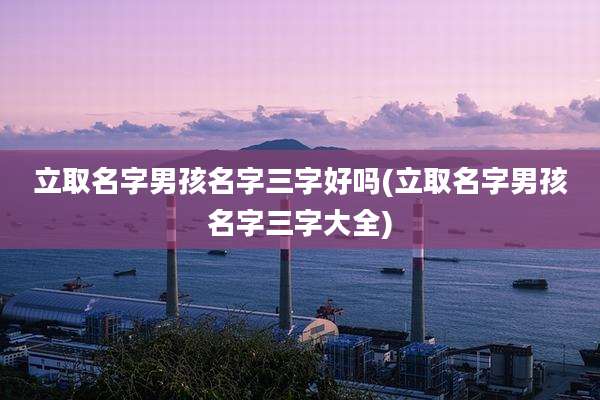 立取名字男孩名字三字好吗(立取名字男孩名字三字大全)