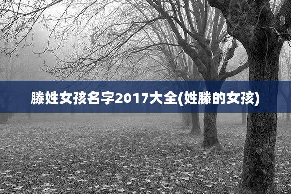 滕姓女孩名字2017大全(姓滕的女孩)