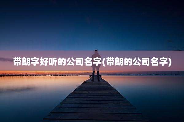 带朗字好听的公司名字(带朗的公司名字)