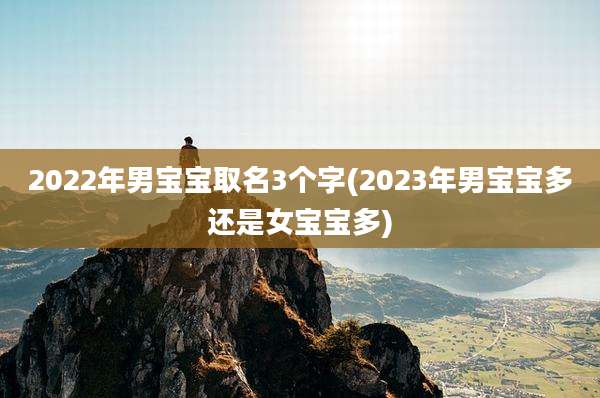 2022年男宝宝取名3个字(2023年男宝宝多还是女宝宝多)