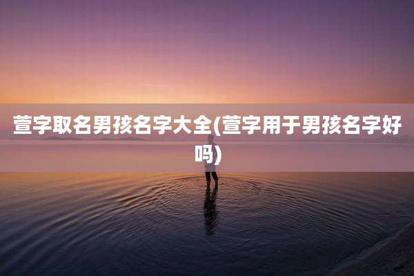 萱字取名男孩名字大全(萱字用于男孩名字好吗)