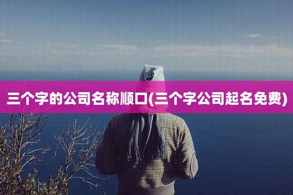 三个字的公司名称顺口(三个字公司起名免费)