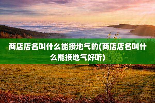 商店店名叫什么能接地气的(商店店名叫什么能接地气好听)