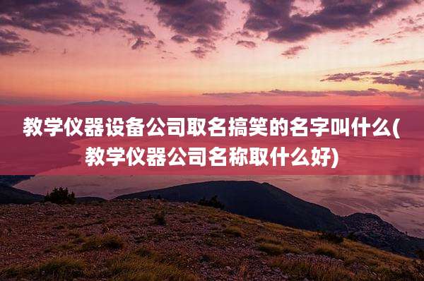 教学仪器设备公司取名搞笑的名字叫什么(教学仪器公司名称取什么好)