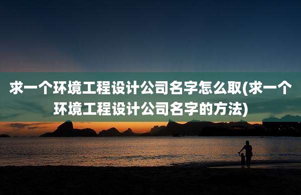 求一个环境工程设计公司名字怎么取(求一个环境工程设计公司名字的方法)