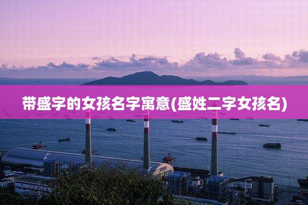 带盛字的女孩名字寓意(盛姓二字女孩名)