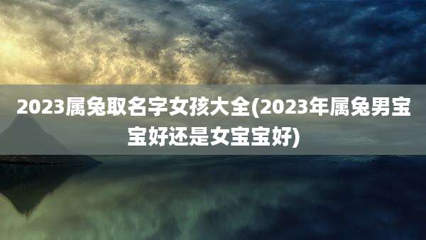 2023属兔取名字女孩大全(2023年属兔男宝宝好还是女宝宝好)