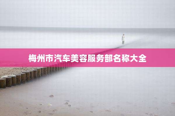 梅州市汽车美容服务部名称大全