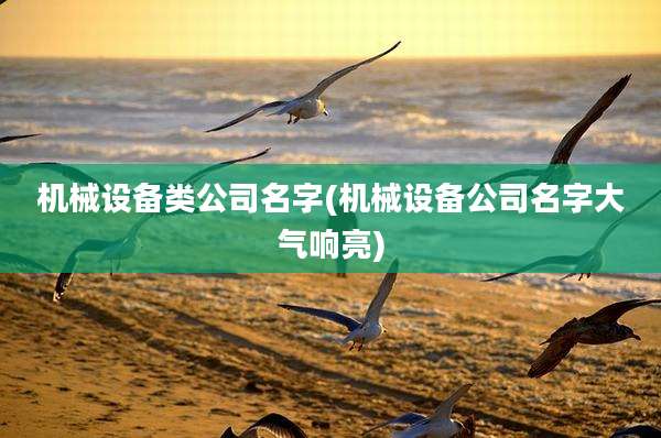 机械设备类公司名字(机械设备公司名字大气响亮)