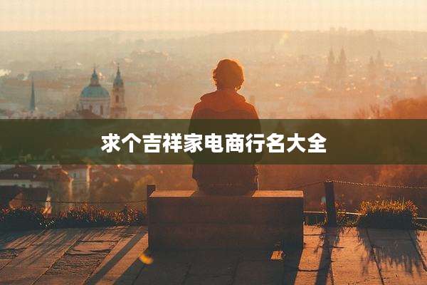求个吉祥家电商行名大全