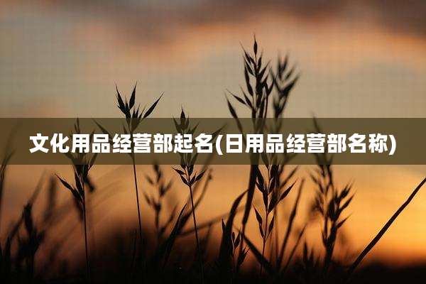 文化用品经营部起名(日用品经营部名称)