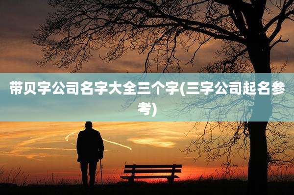 带贝字公司名字大全三个字(三字公司起名参考)