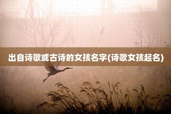 出自诗歌或古诗的女孩名字(诗歌女孩起名)