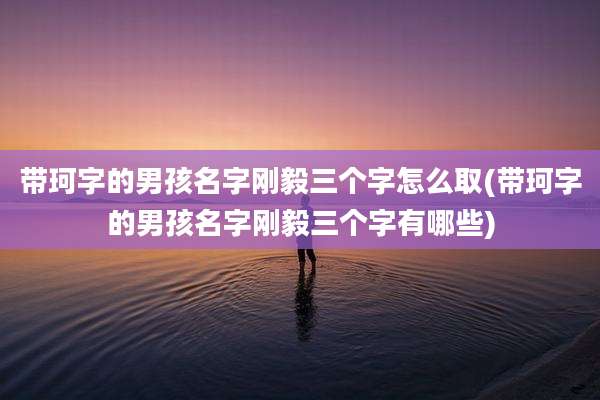 带珂字的男孩名字刚毅三个字怎么取(带珂字的男孩名字刚毅三个字有哪些)