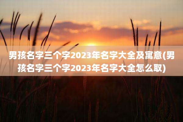 男孩名字三个字2023年名字大全及寓意(男孩名字三个字2023年名字大全怎么取)