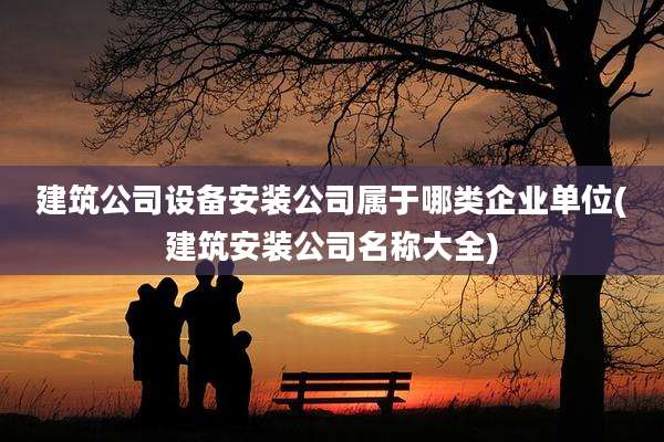 建筑公司设备安装公司属于哪类企业单位(建筑安装公司名称大全)
