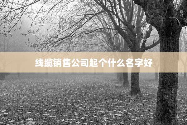 线缆销售公司起个什么名字好
