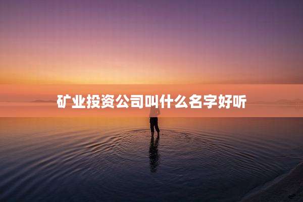 矿业投资公司叫什么名字好听