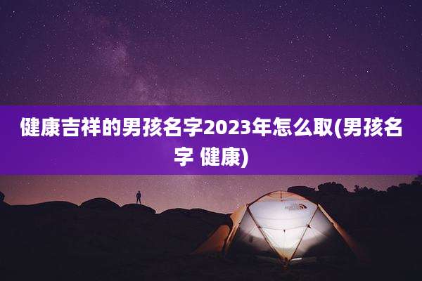 健康吉祥的男孩名字2023年怎么取(男孩名字 健康)