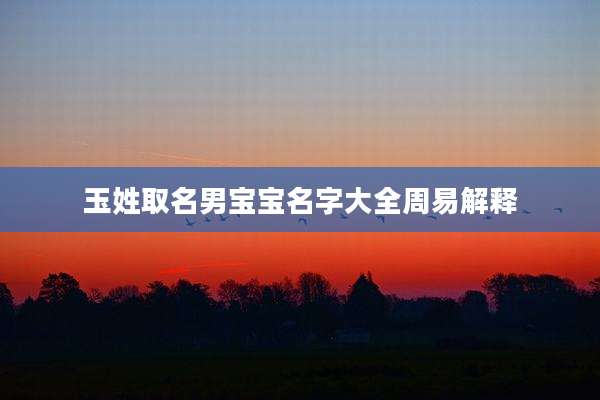 玉姓取名男宝宝名字大全周易解释