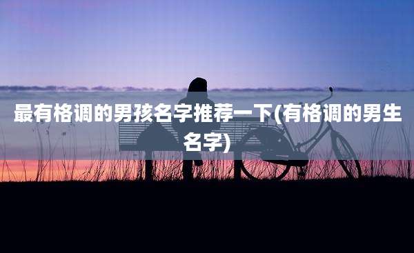 最有格调的男孩名字推荐一下(有格调的男生名字)