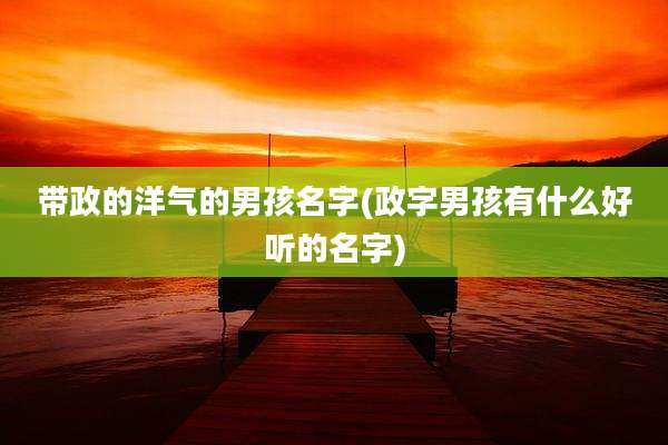 带政的洋气的男孩名字(政字男孩有什么好听的名字)