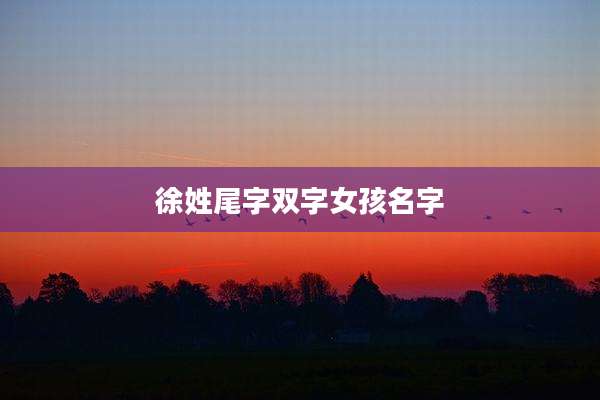 徐姓尾字双字女孩名字