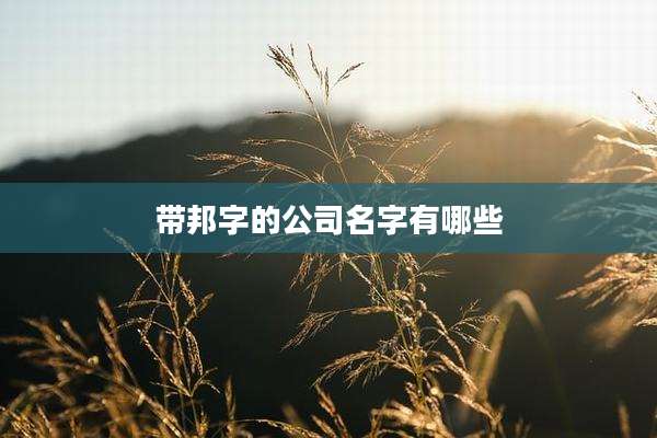带邦字的公司名字有哪些