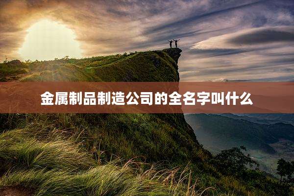 金属制品制造公司的全名字叫什么