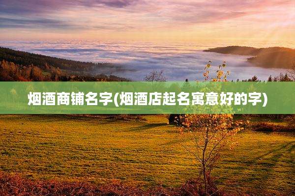 烟酒商铺名字(烟酒店起名寓意好的字)