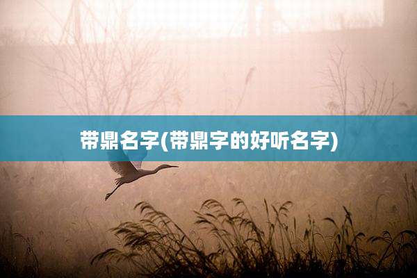 带鼎名字(带鼎字的好听名字)