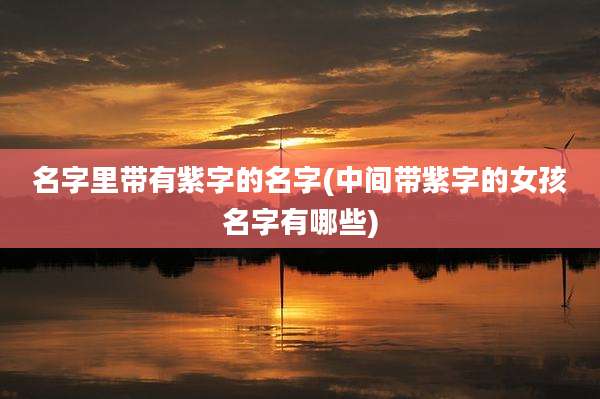 名字里带有紫字的名字(中间带紫字的女孩名字有哪些)