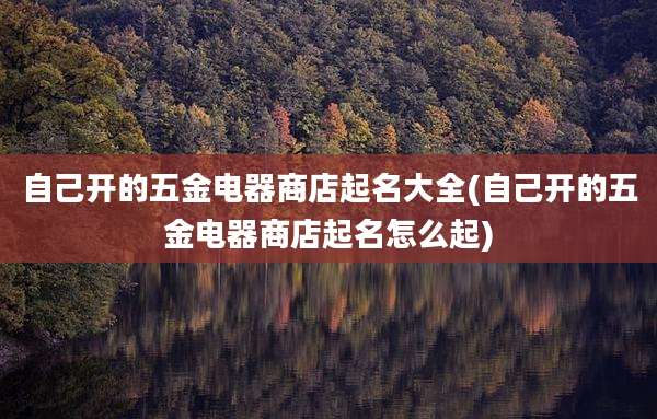 自己开的五金电器商店起名大全(自己开的五金电器商店起名怎么起)