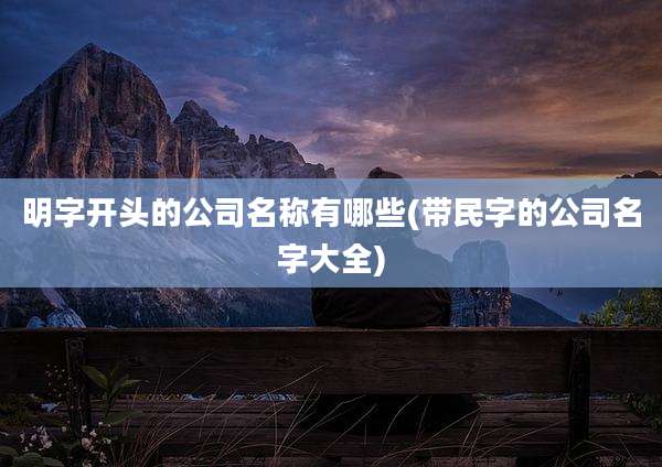 明字开头的公司名称有哪些(带民字的公司名字大全)