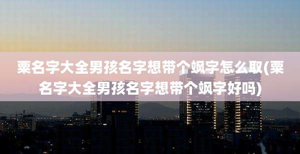 粟名字大全男孩名字想带个飒字怎么取(粟名字大全男孩名字想带个飒字好吗)