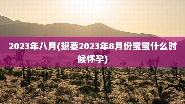 2023年八月(想要2023年8月份宝宝什么时候怀孕)