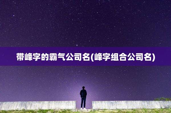 带峰字的霸气公司名(峰字组合公司名)