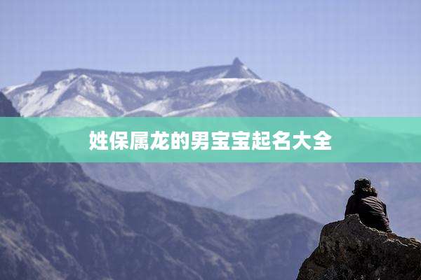 姓保属龙的男宝宝起名大全