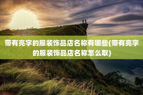 带有亮字的服装饰品店名称有哪些(带有亮字的服装饰品店名称怎么取)