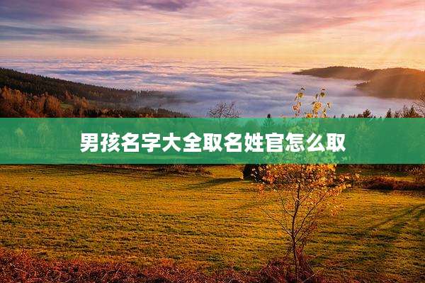 男孩名字大全取名姓官怎么取
