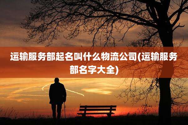 运输服务部起名叫什么物流公司(运输服务部名字大全)