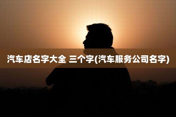汽车店名字大全 三个字(汽车服务公司名字)