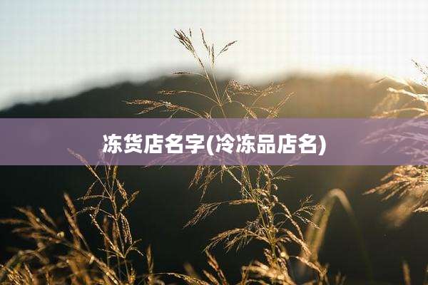 冻货店名字(冷冻品店名)