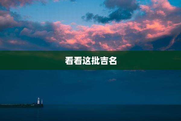 看看这批吉名