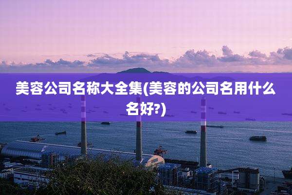 美容公司名称大全集(美容的公司名用什么名好?)