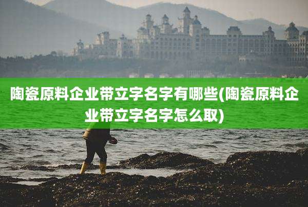 陶瓷原料企业带立字名字有哪些(陶瓷原料企业带立字名字怎么取)