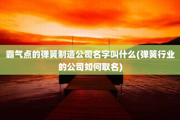霸气点的弹簧制造公司名字叫什么(弹簧行业的公司如何取名)