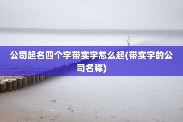 公司起名四个字带实字怎么起(带实字的公司名称)