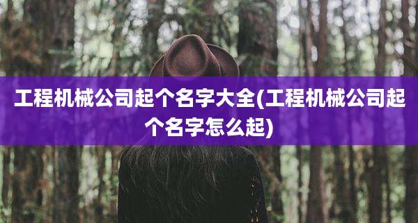 工程机械公司起个名字大全(工程机械公司起个名字怎么起)