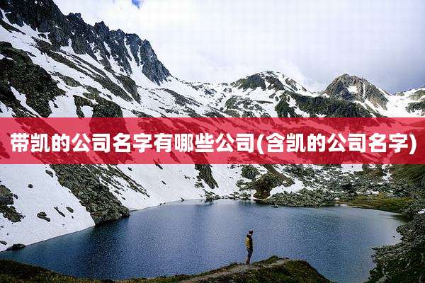 带凯的公司名字有哪些公司(含凯的公司名字)